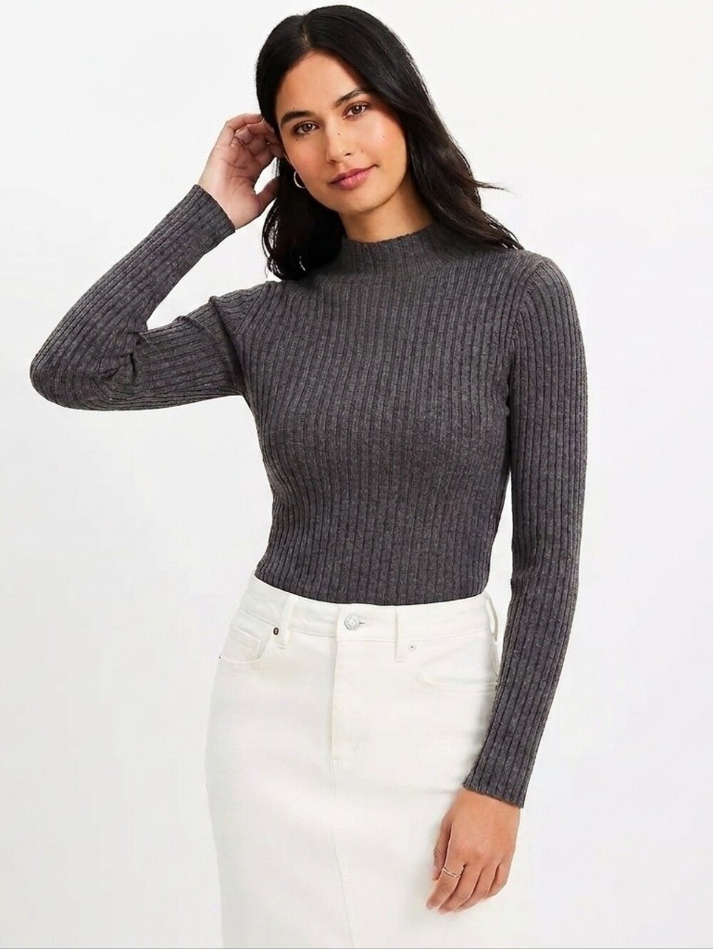 ​NWT Marled Lightweight Ribbed Top - Size Medium - Soft & Stretchy
